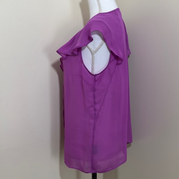 WORTHINGTON MEDIUM HONOLULU PURPLE BUTTON DOWN BLOUSE size Medium - Picture 2 of 5